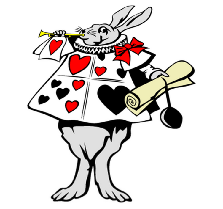 Vinylmatta barn wonderlandkanin - Tenstickers