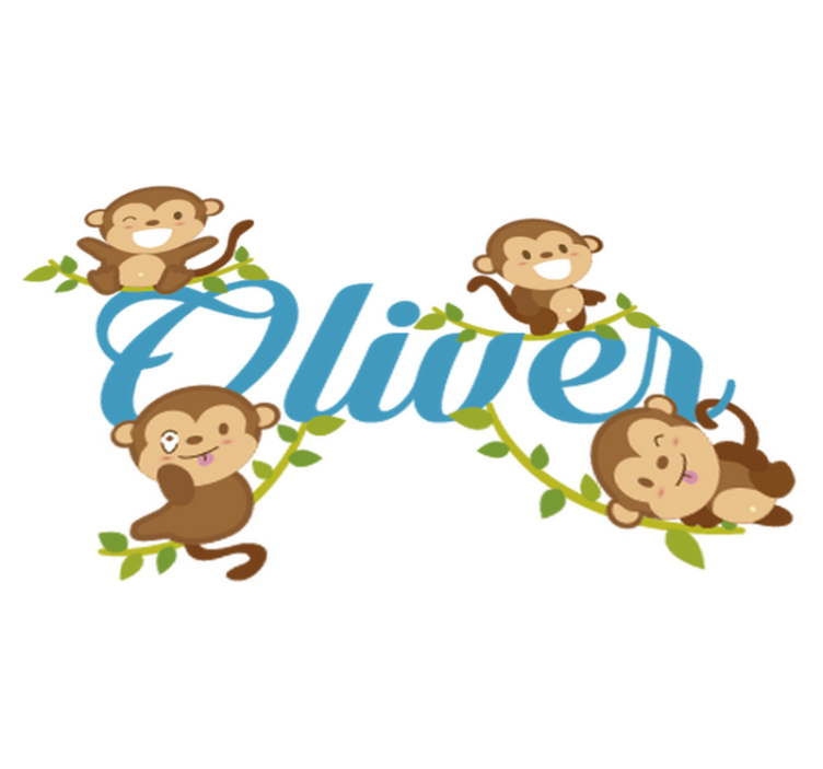 Vinylmatta barn vinil för barn med apor - Tenstickers