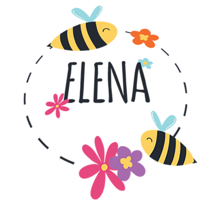 Vinylmatta barn med personlig namnklistermärke vår - Tenstickers