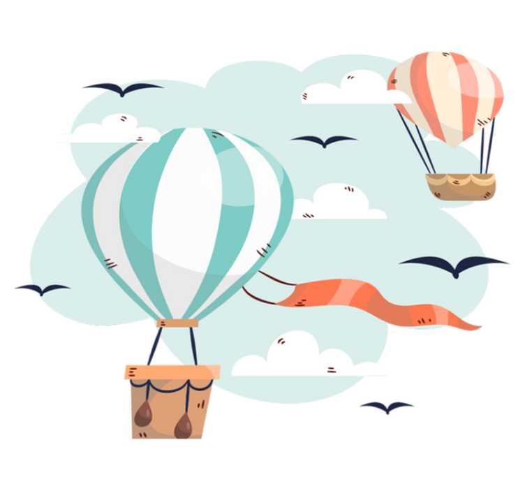 Vinylmatta barn ballonger och moln - Tenstickers