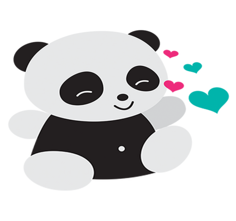 Vinylmatta barn söt björn panda - Tenstickers