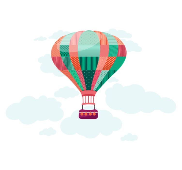 Vinylmatta barn patchwork luftballong - Tenstickers
