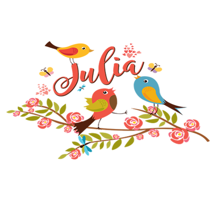 Vårfåglar med namn vinylmatta barn - Tenstickers