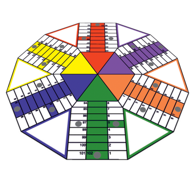 Vinylmatta barn geometrisk parchis klistermärke - Tenstickers