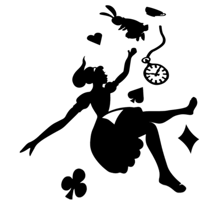 Vinylmatta barn alicia och den vita kaninen - Tenstickers