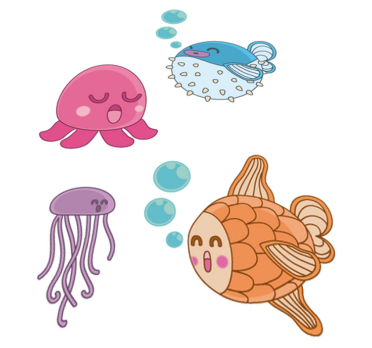 Vinylmatta barn fiskillustration för barn - Tenstickers