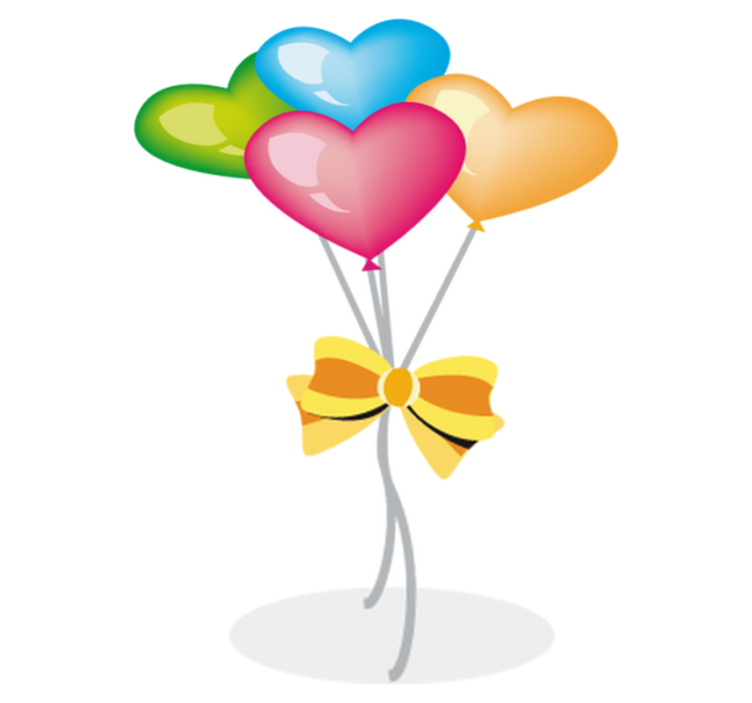 Vinylmatta barn med hjärtformade luftballonger - Tenstickers