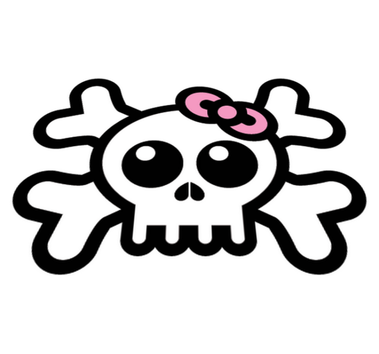 Skalle med band vinylmatta barn - Tenstickers