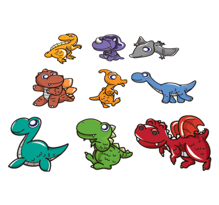 Vinylmatta barn dinosaurklistermärken för bebisar - Tenstickers