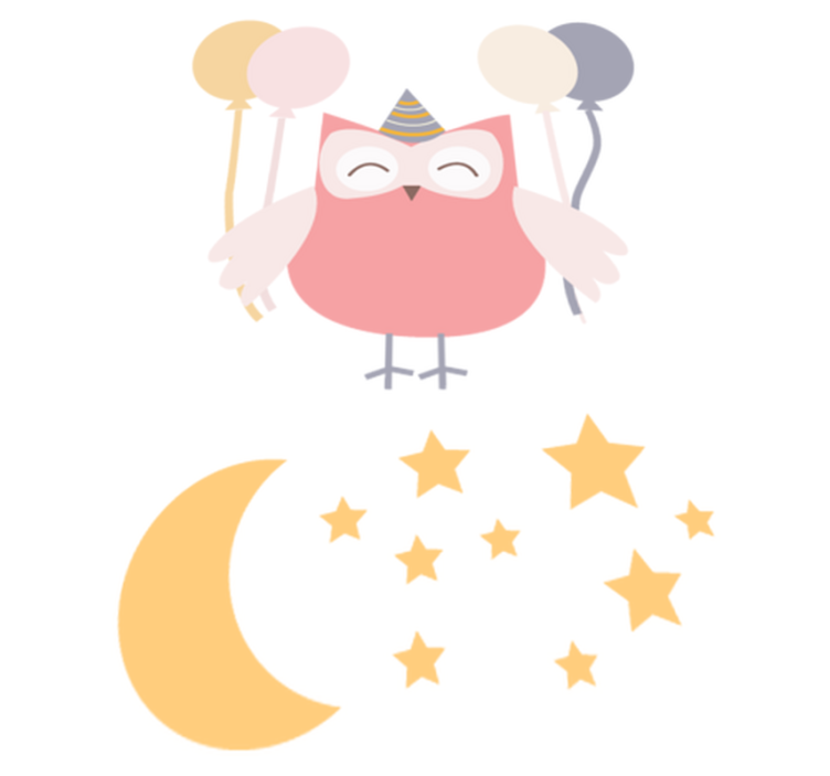 Partajande uggla vinylmatta barn - Tenstickers