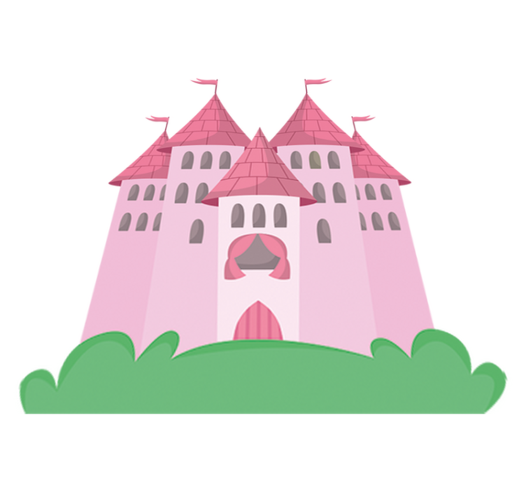Vinylmatta barn rosa slott - Tenstickers