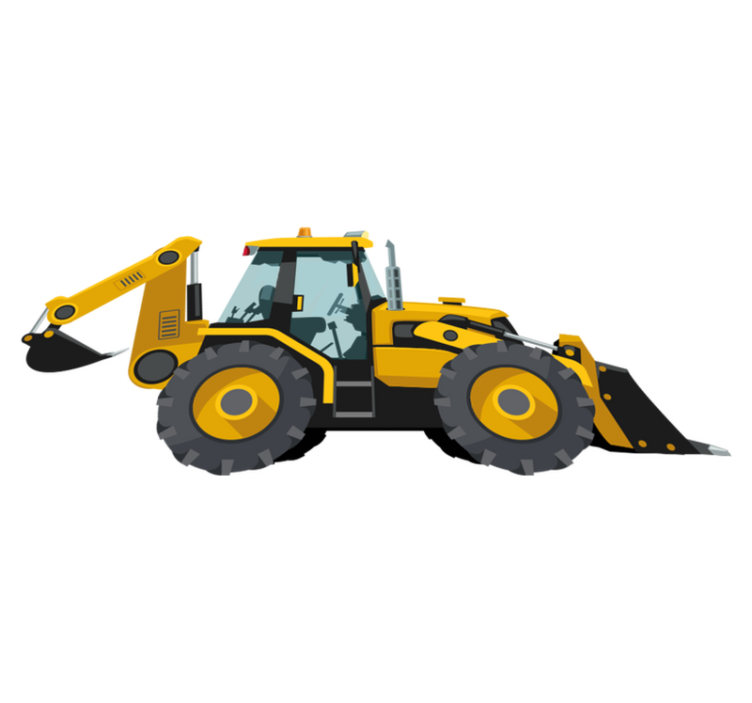 Vinylmatta barn realistisk traktor - Tenstickers