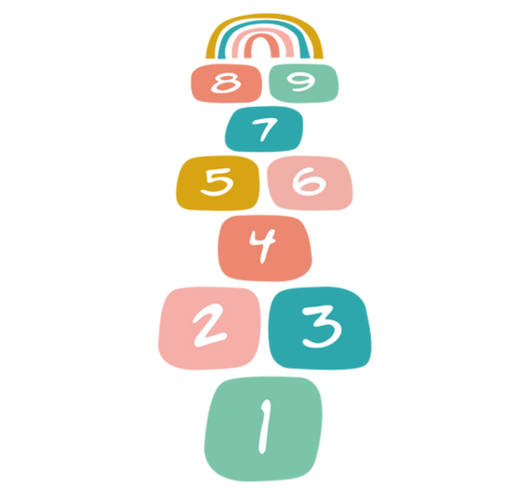 Vinylmatta barn hoppmatta med regnbåge - Tenstickers