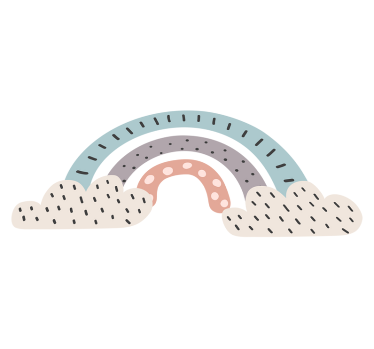 Vinylmatta barn trikolor nordisk regnbåge - Tenstickers