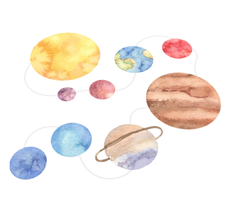 Vinylmatta barn solsystemkarta - Tenstickers