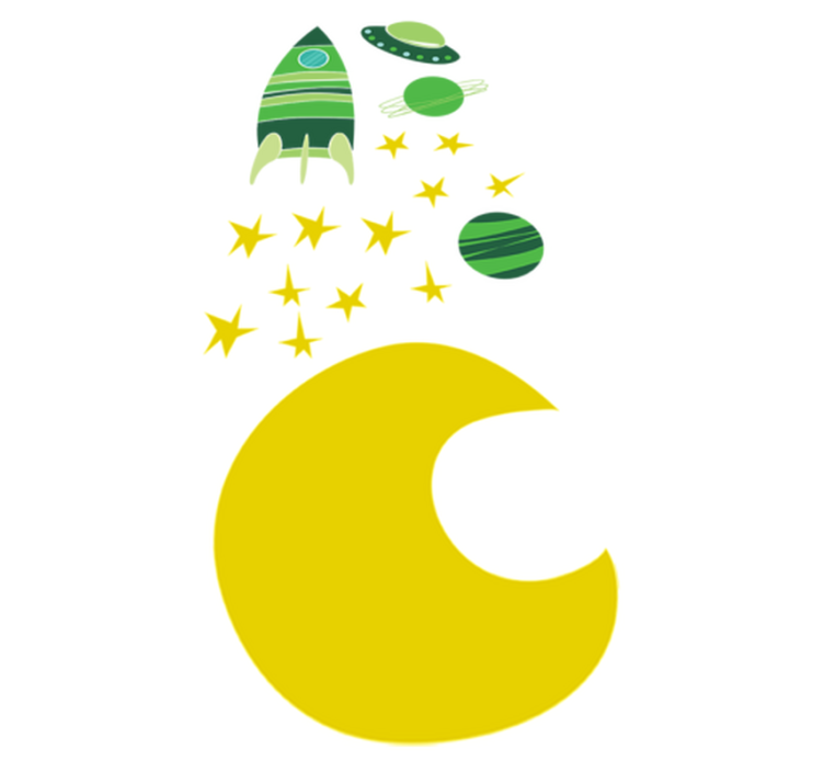 Vinylmatta barn grön rymdklistermärke - Tenstickers