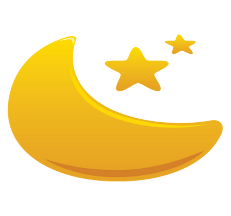 Halvmåne och stjärnor vinylmatta barn - Tenstickers