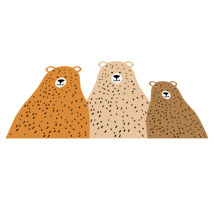 Tre björnvänner vinylmatta barn - Tenstickers