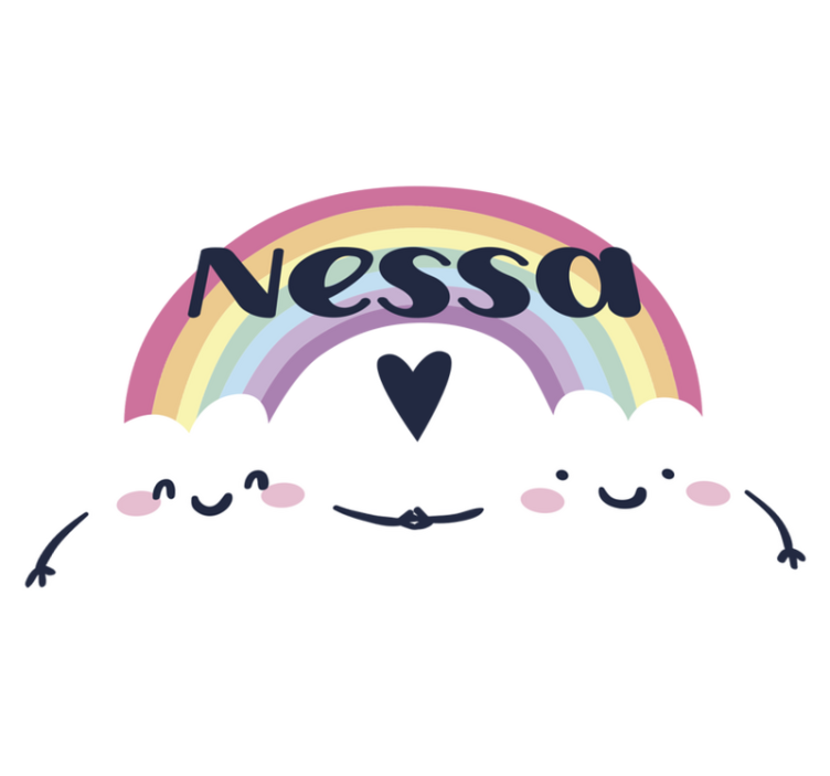 Vinylmatta barn med personlig regnbåge - Tenstickers