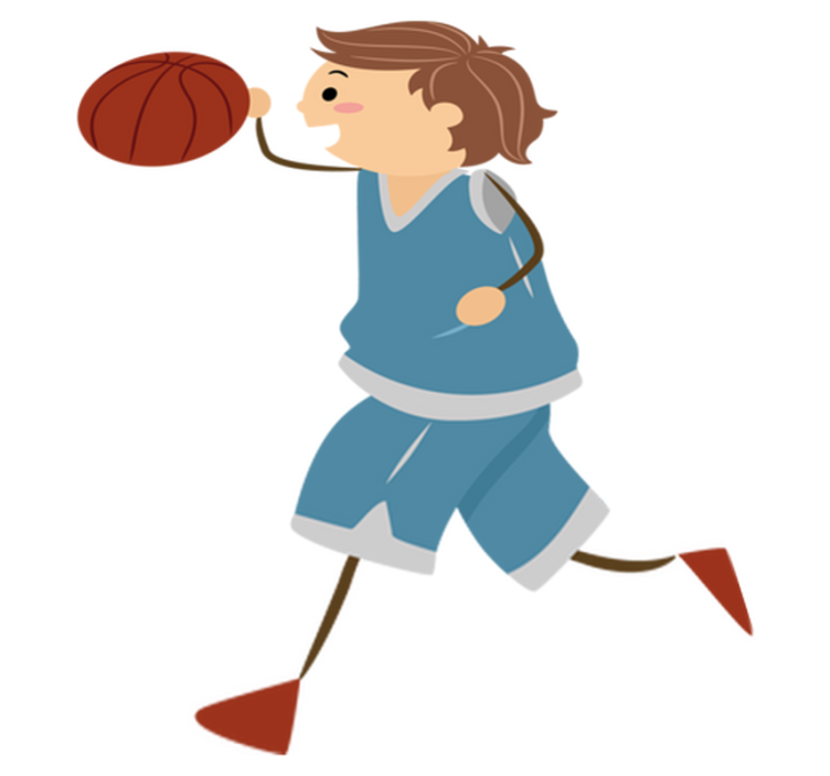 Vinylmatta barn barnlig klistermärke basket - Tenstickers