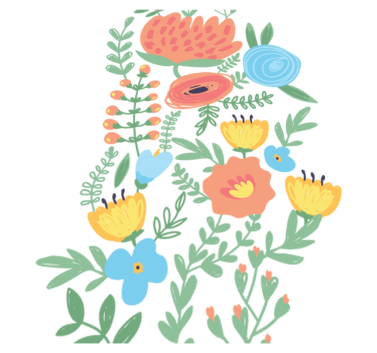 Vinylmatta barn blommotiv för dörrar - Tenstickers