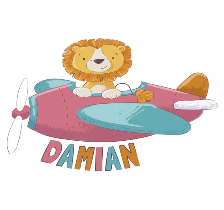 Vinylmatta barn lejon med namn - Tenstickers