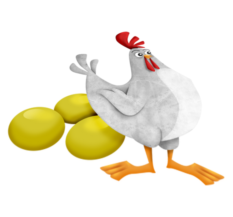 Vinylmatta barn fe med gyllene ägg - Tenstickers