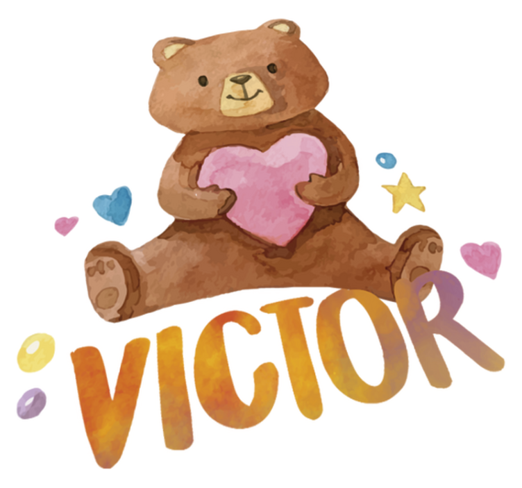 Vinylmatta barn med hjärtformad mjukisdjur - Tenstickers