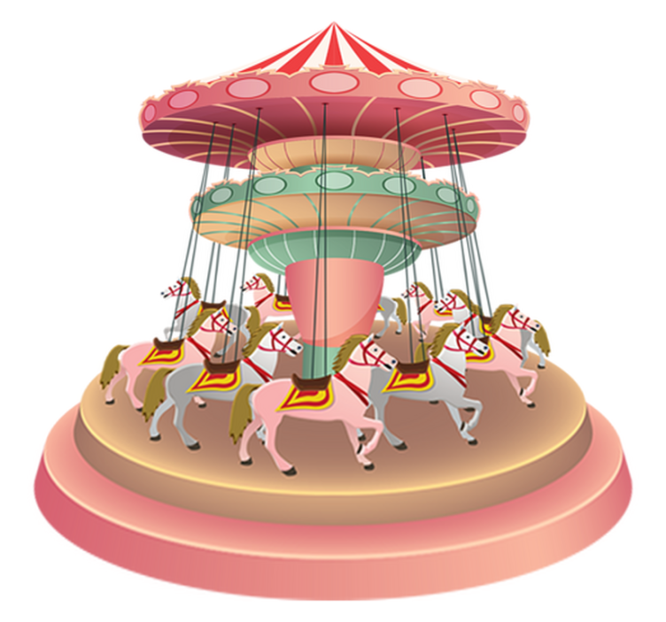 Vinylmatta barn karusell med rättvisa - Tenstickers