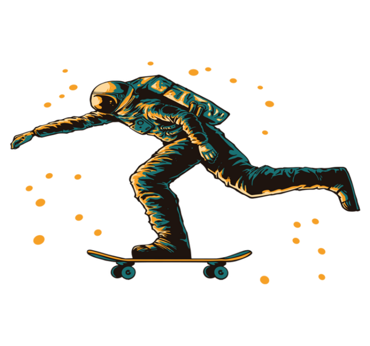Vinylmatta barn astronaut som åker skateboard - Tenstickers