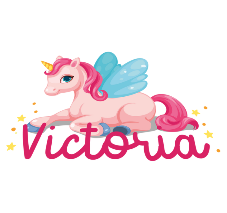 Vinylmatta barn rolig rosa glad enhörning - Tenstickers