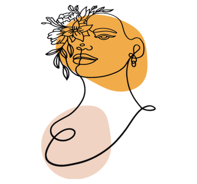 Vinylmatta sovrum minimaliskt porträtt av kvinna - Tenstickers