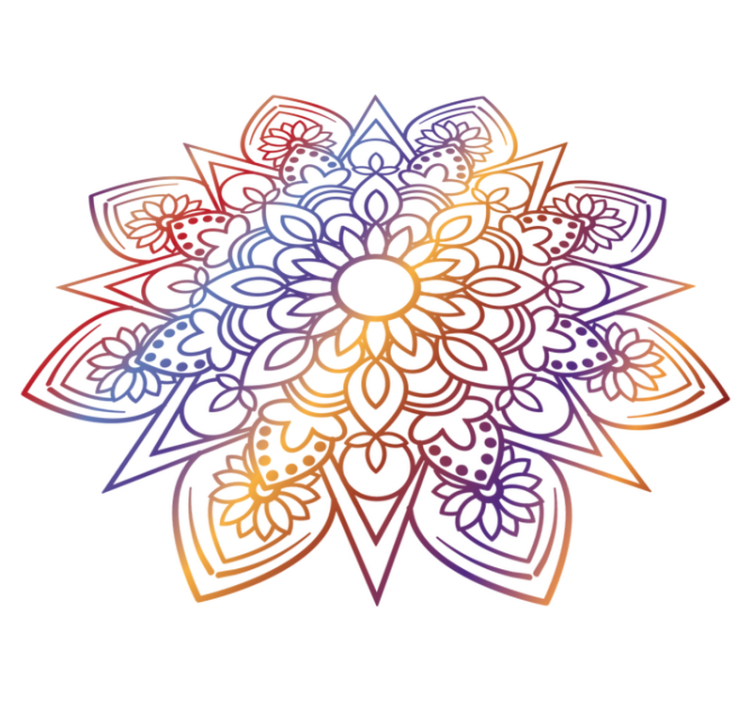 Vinylmatta sovrum vivid brinnande mandala - Tenstickers
