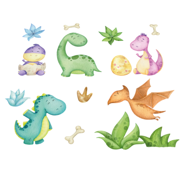 Vinylmatta sovrum nordisk dinosaurritad - Tenstickers
