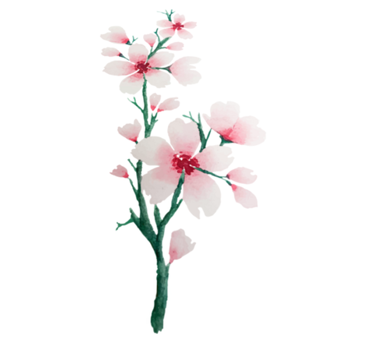 Vinylmatta sovrum med söta vita blommor design - Tenstickers