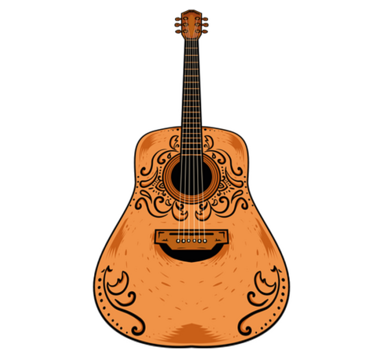 Orange gitarr vinylmatta sovrum - Tenstickers