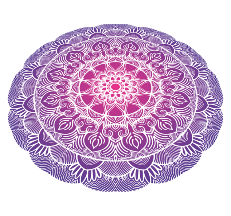 Vinylmatta sovrum lila livets blomma mandala - Tenstickers