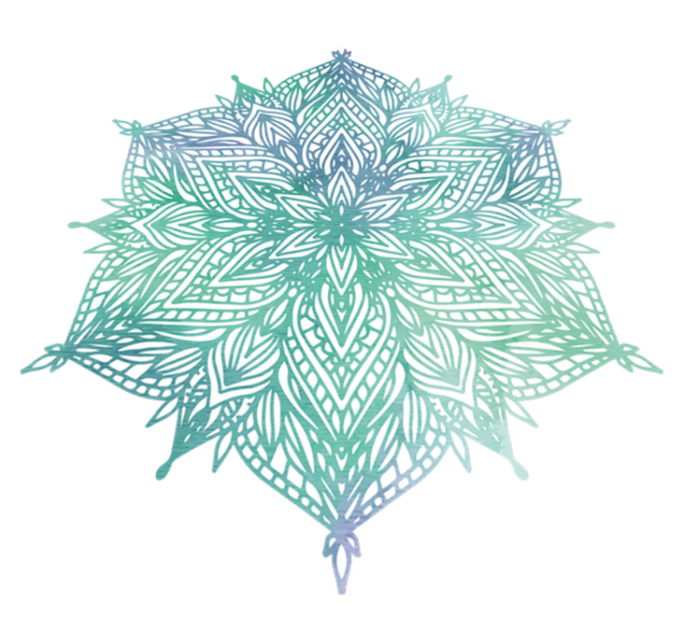 Vinylmatta sovrum turkos mandala - Tenstickers