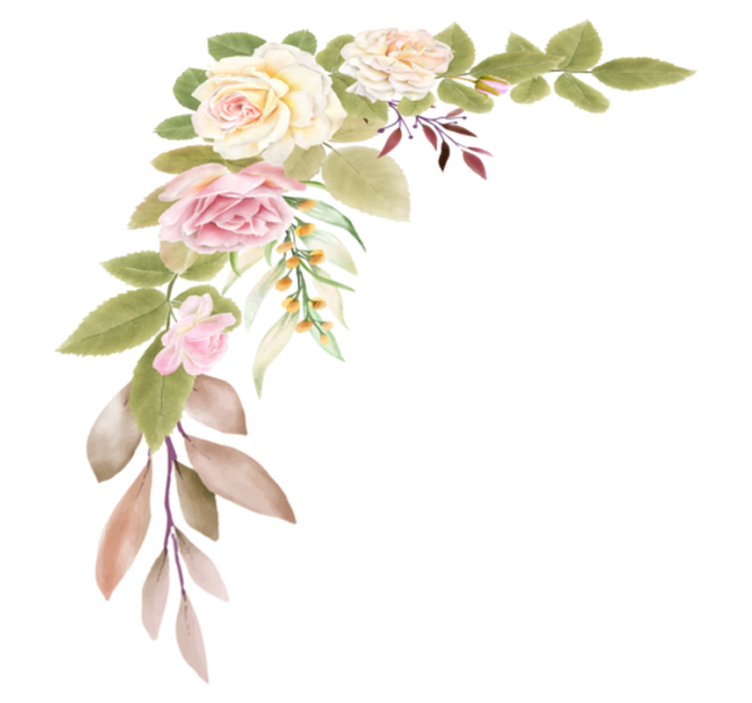 Vinylmatta sovrum rosa och vita rosor - Tenstickers