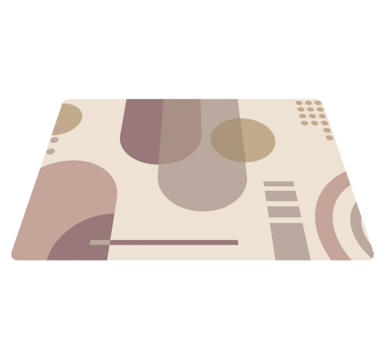 Vinylmatta sovrum brun geometrisk modern konst - Tenstickers