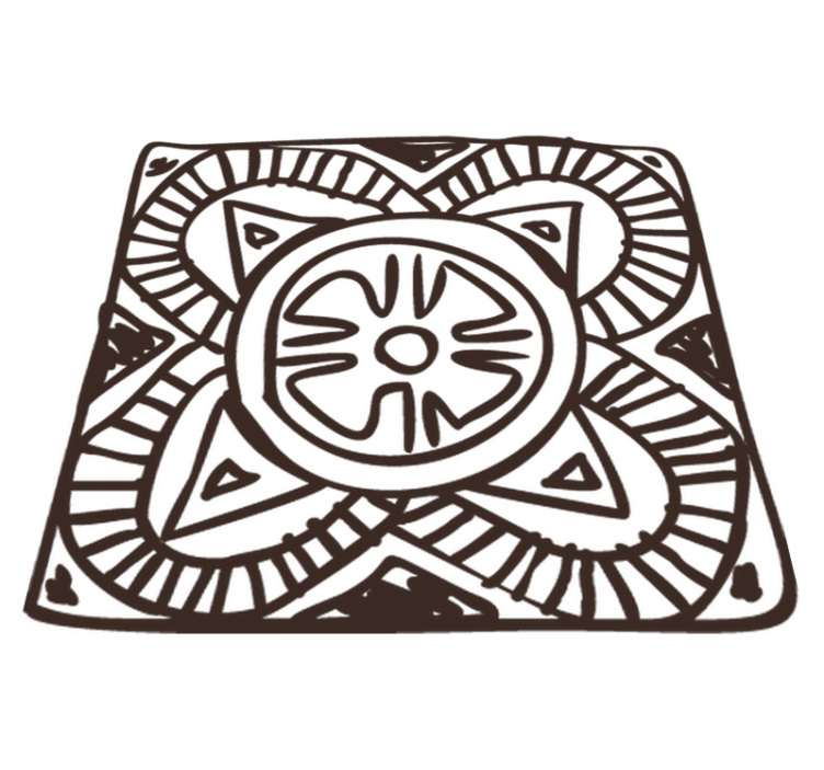 Vinylmatta sovrum etniska blommor plattor - Tenstickers