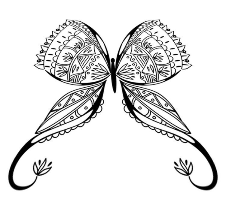 Vinylmatta sovrum graceful butterfly - Tenstickers