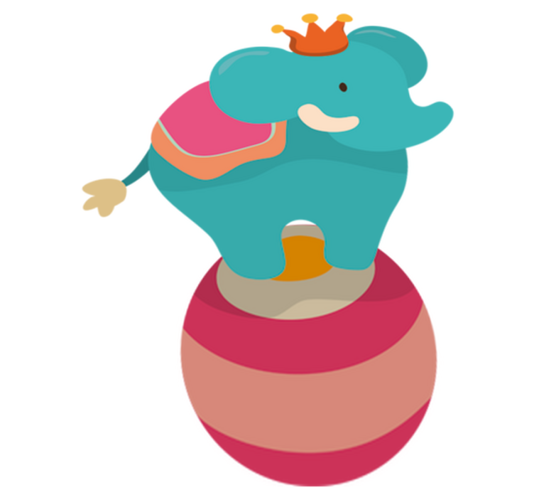 Vinylmatta barn balancerande elefant - Tenstickers