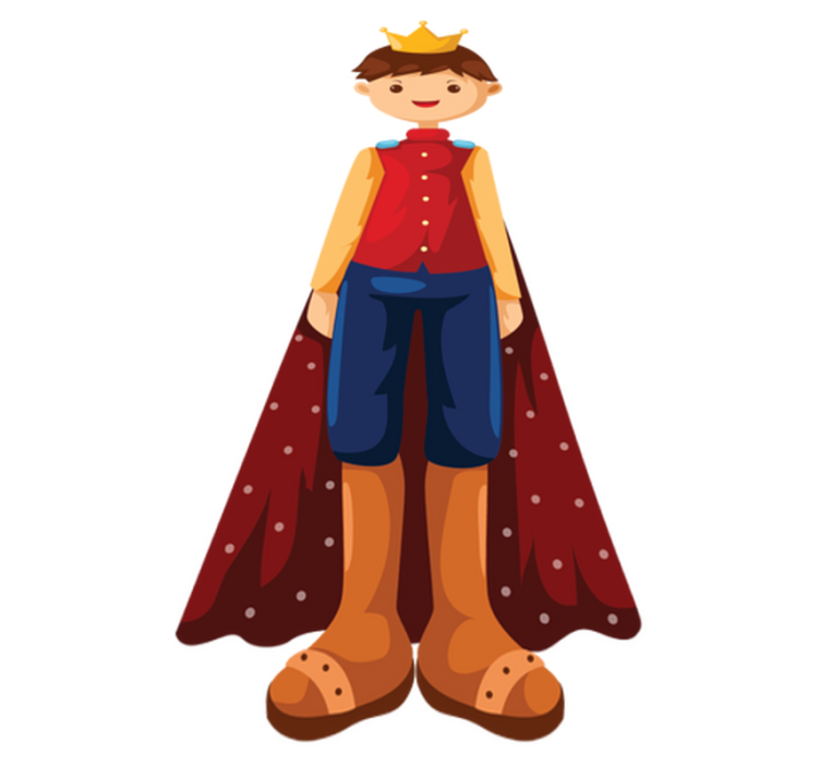 Vinylmatta barn kung illustration - Tenstickers