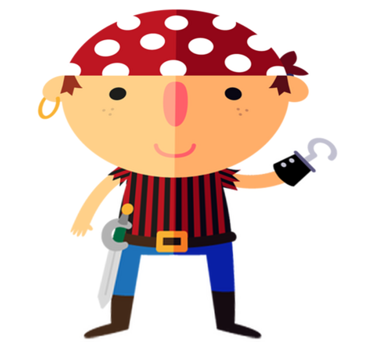 Vinylmatta barn piratillustration - Tenstickers