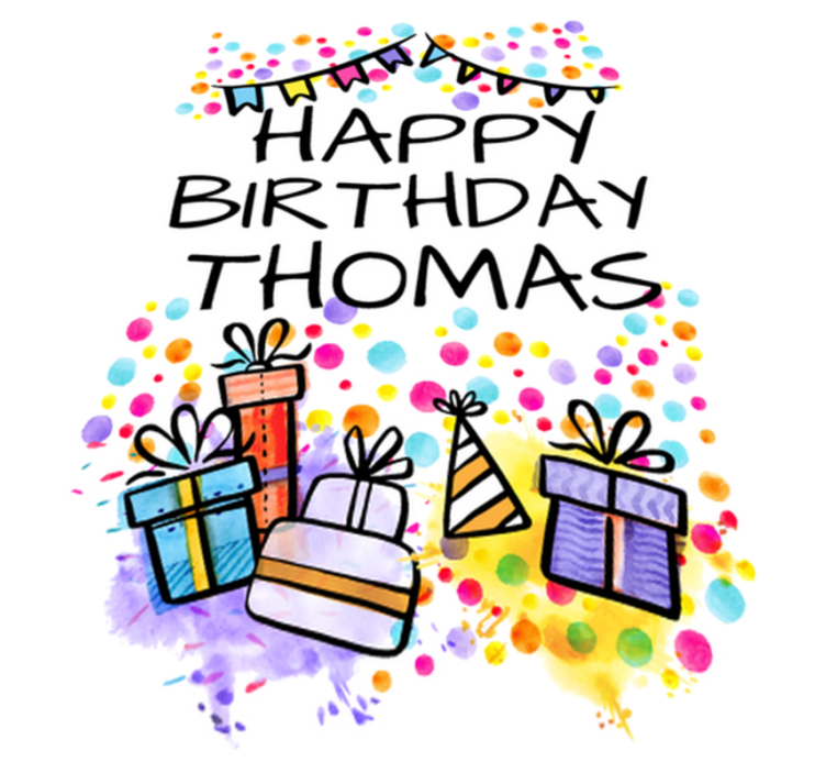 Vinylmatta barn personlig glad födelsedag - Tenstickers