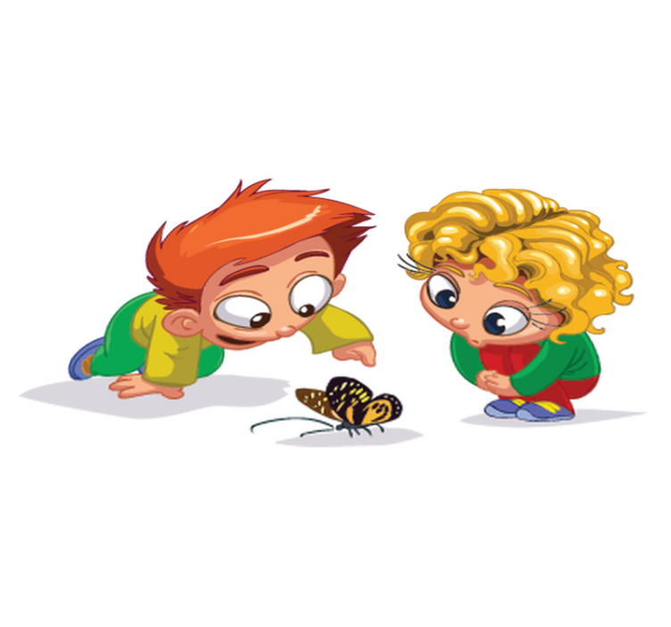 Vinylmatta barn nyfikna barns vinylmatta - Tenstickers