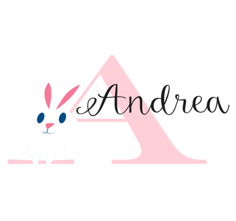 Vinylmatta barn med stor första bokstav och glad - Tenstickers