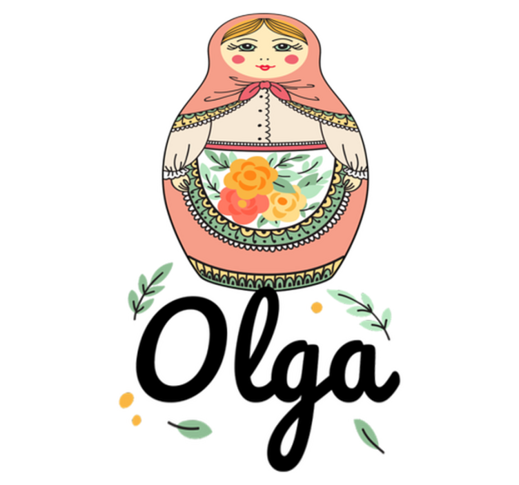 Vinylmatta barn matrioska med namn - Tenstickers