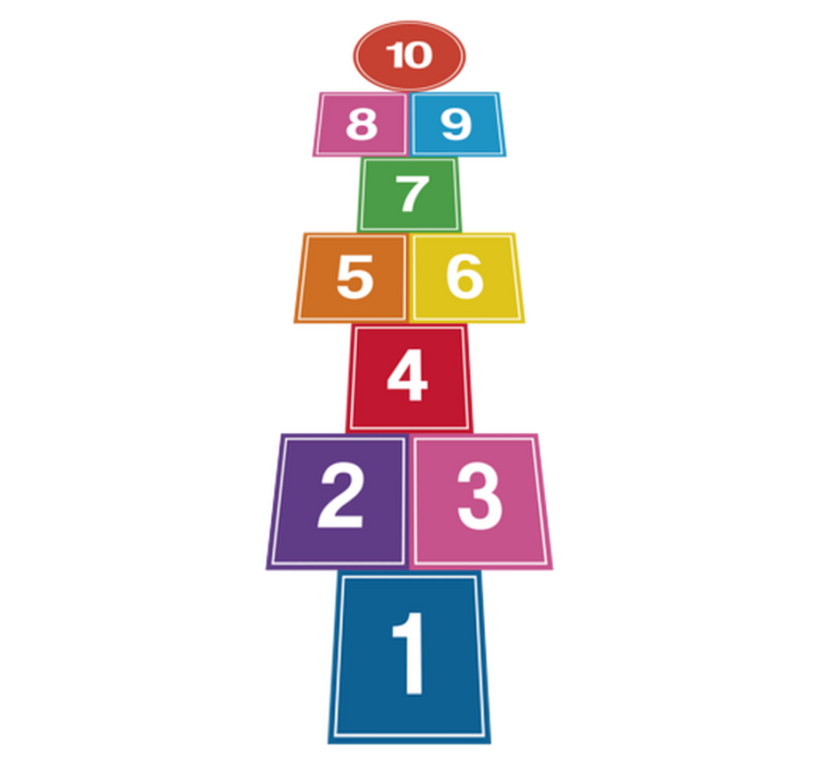 Vinylmatta spel färgglad hoppmatta - Tenstickers